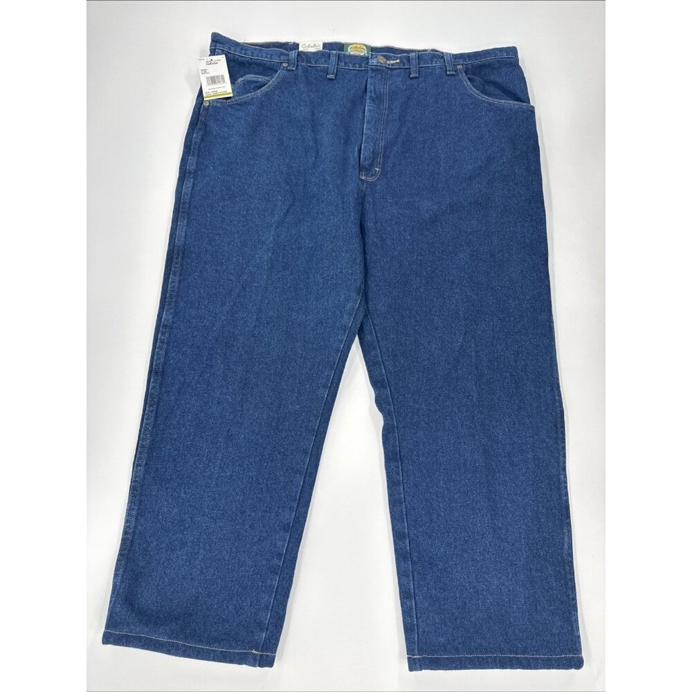 Cabela's Jeans Mens 44x30 Roughneck Dark Denim Flannel Lined Relaxed Fit NEW